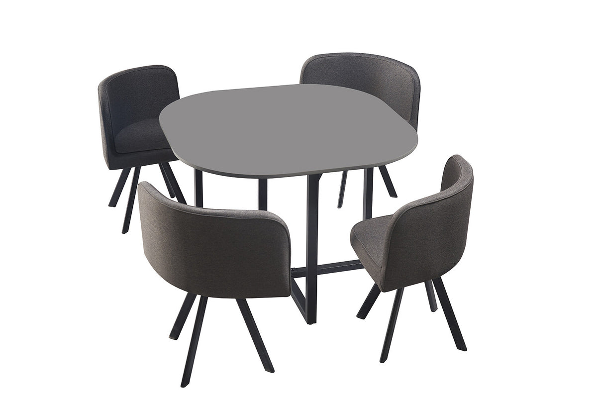 Tafelset Eva Grijs – breedte 100-68 cm, diepte 100-50 cm en hoogte 75-70 cm – aanzicht 6