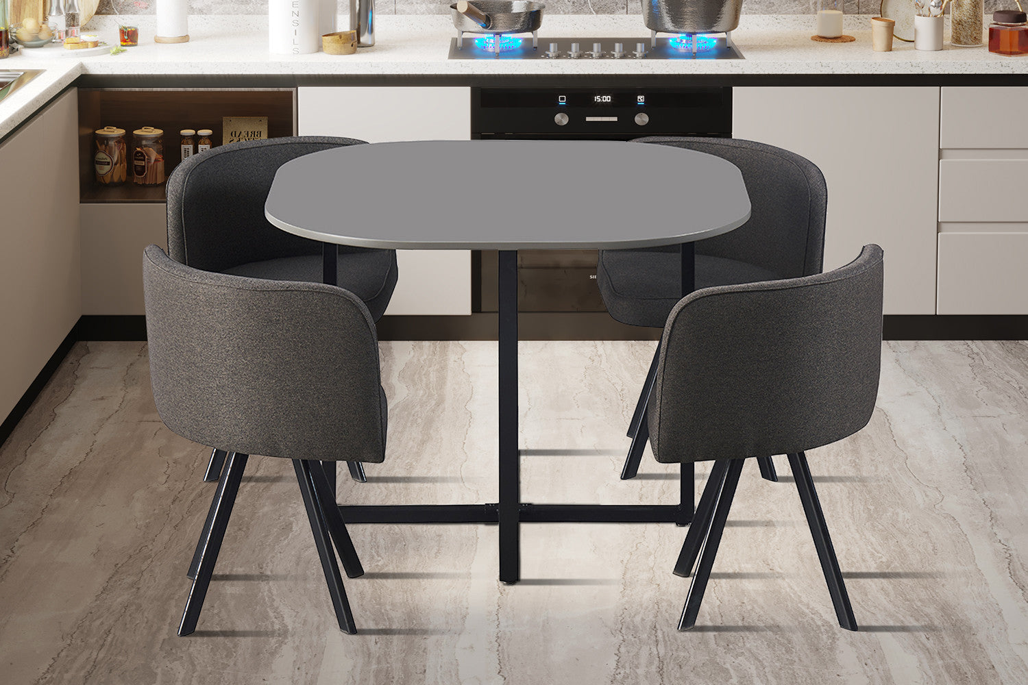 Tafelset 'Eva' Grijs – Rousseau 5030-2