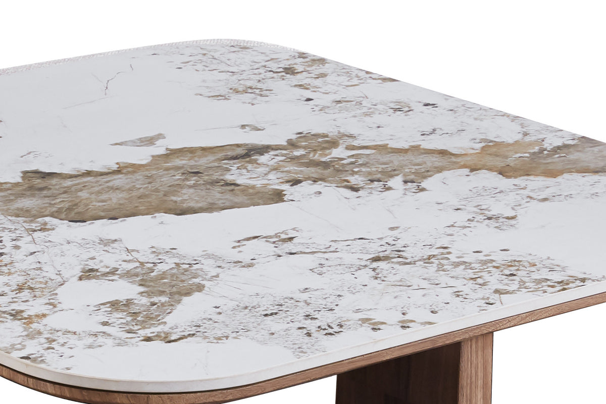 Salontafel Evora met 4 poefs stof Glanzend Steen Pandora – breedte 80 cm, diepte 45 cm en hoogte 80 cm – aanzicht 4
