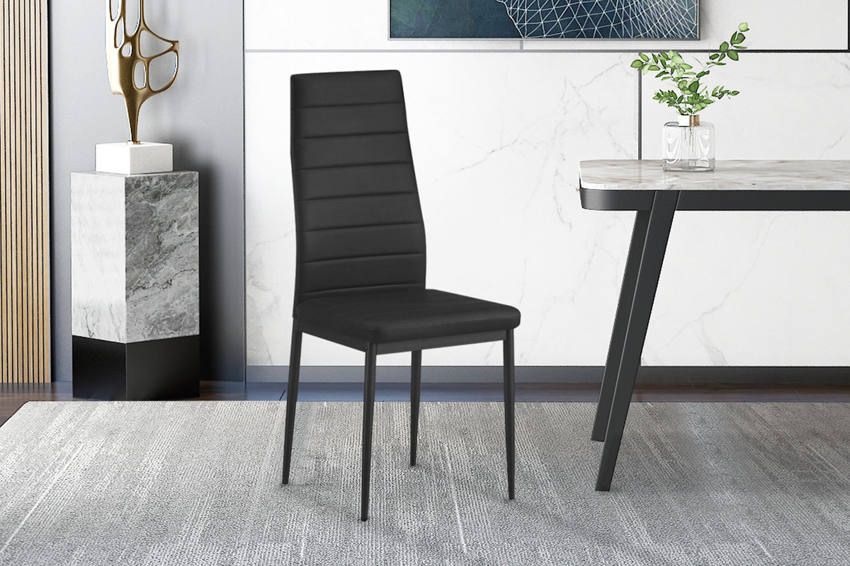 Set van 4 stoelen Cato/Kenzo PU Zwart – breedte 41 cm, diepte 48 cm en hoogte 96 cm – aanzicht 2