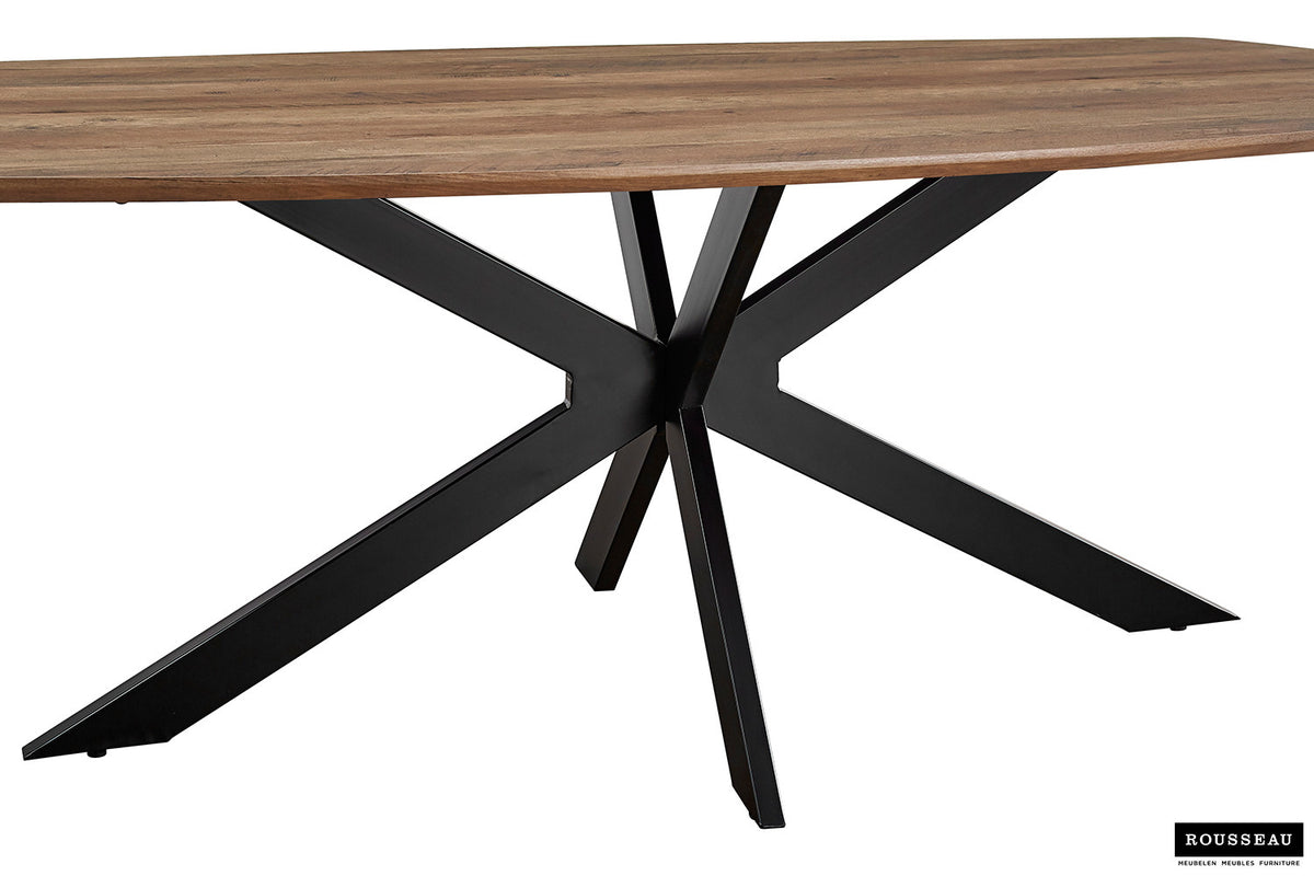 Tafel Aziz 200 cm Deens Ovaal Decor Mango – breedte 200 cm, diepte 100 cm en hoogte 76 cm – aanzicht 6