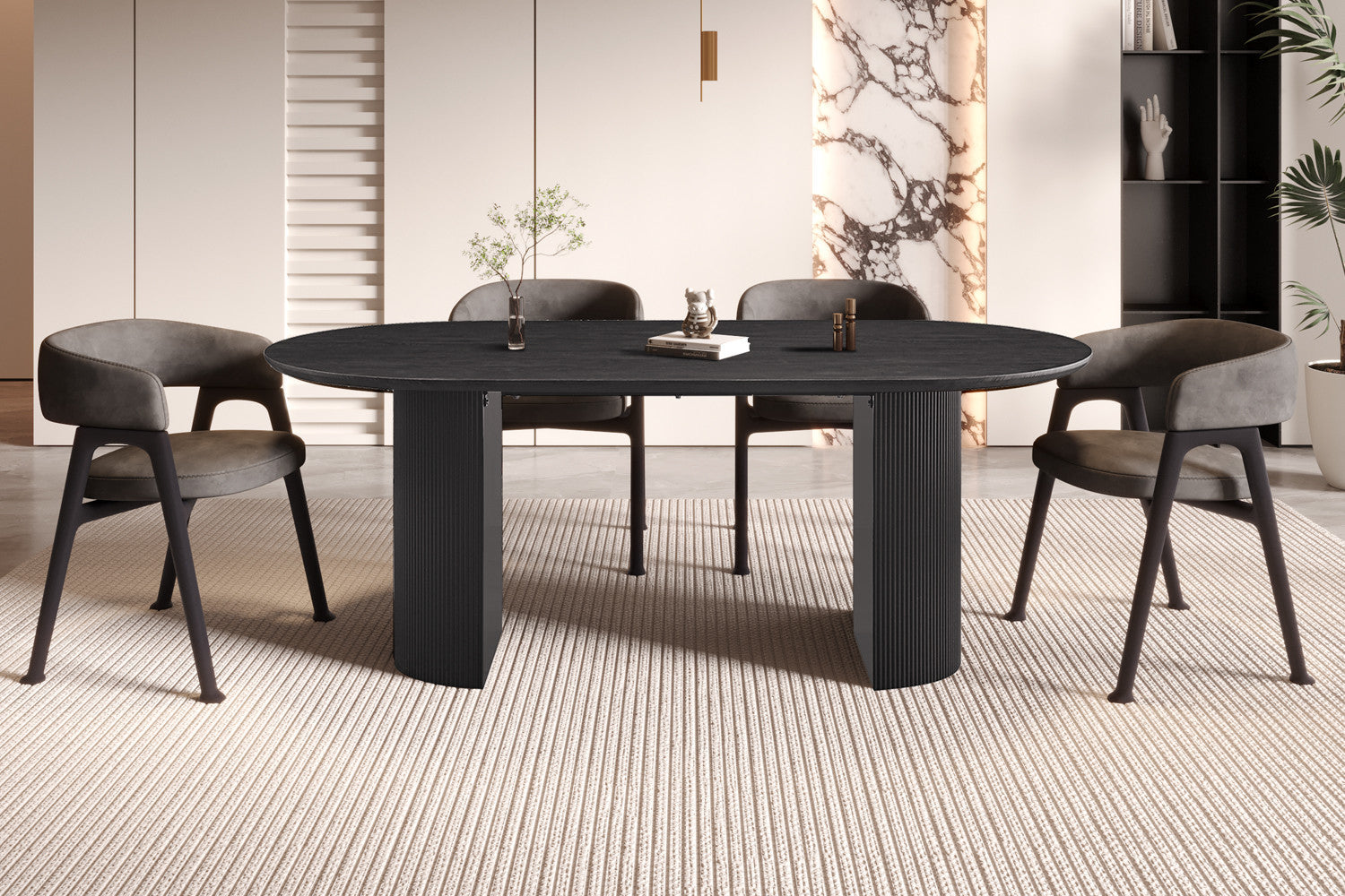 Tafel 'Lagos' 200 cm Ovaal Decor Donkerbruin – Rousseau 51820