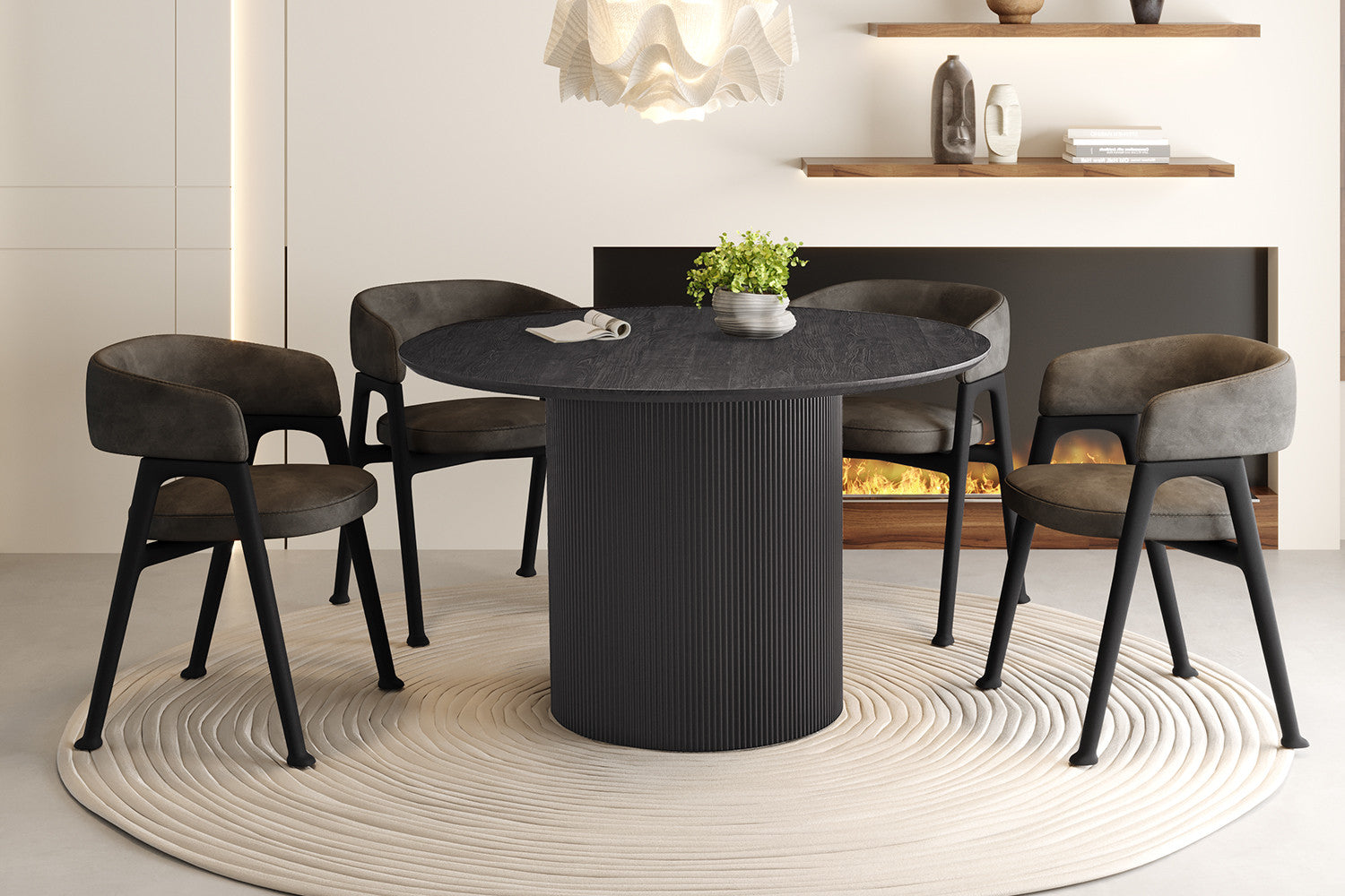 Tafel 'Lagos' 120 cm Rond Decor Donkerbruin – Rousseau 51835