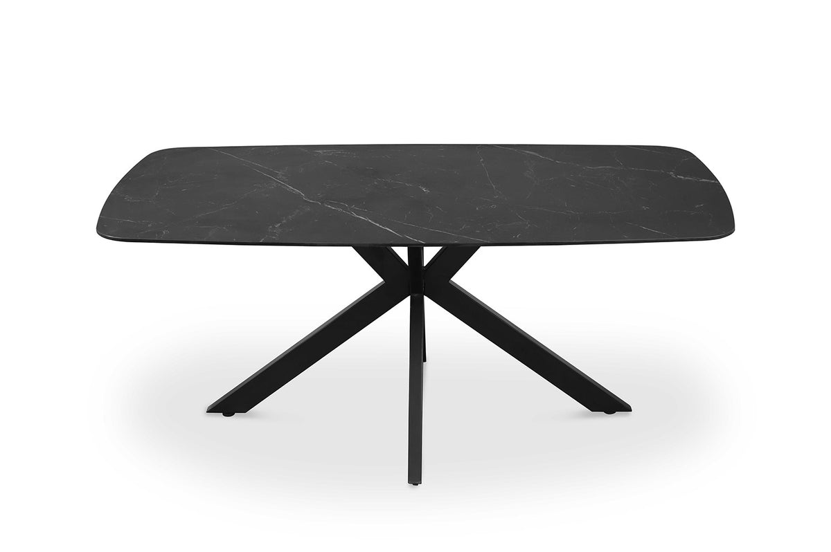 Tafel Apollo 180 cm Deens Ovaal Steen Zwart – breedte 180 cm, diepte 90 cm en hoogte 76 cm – aanzicht 4