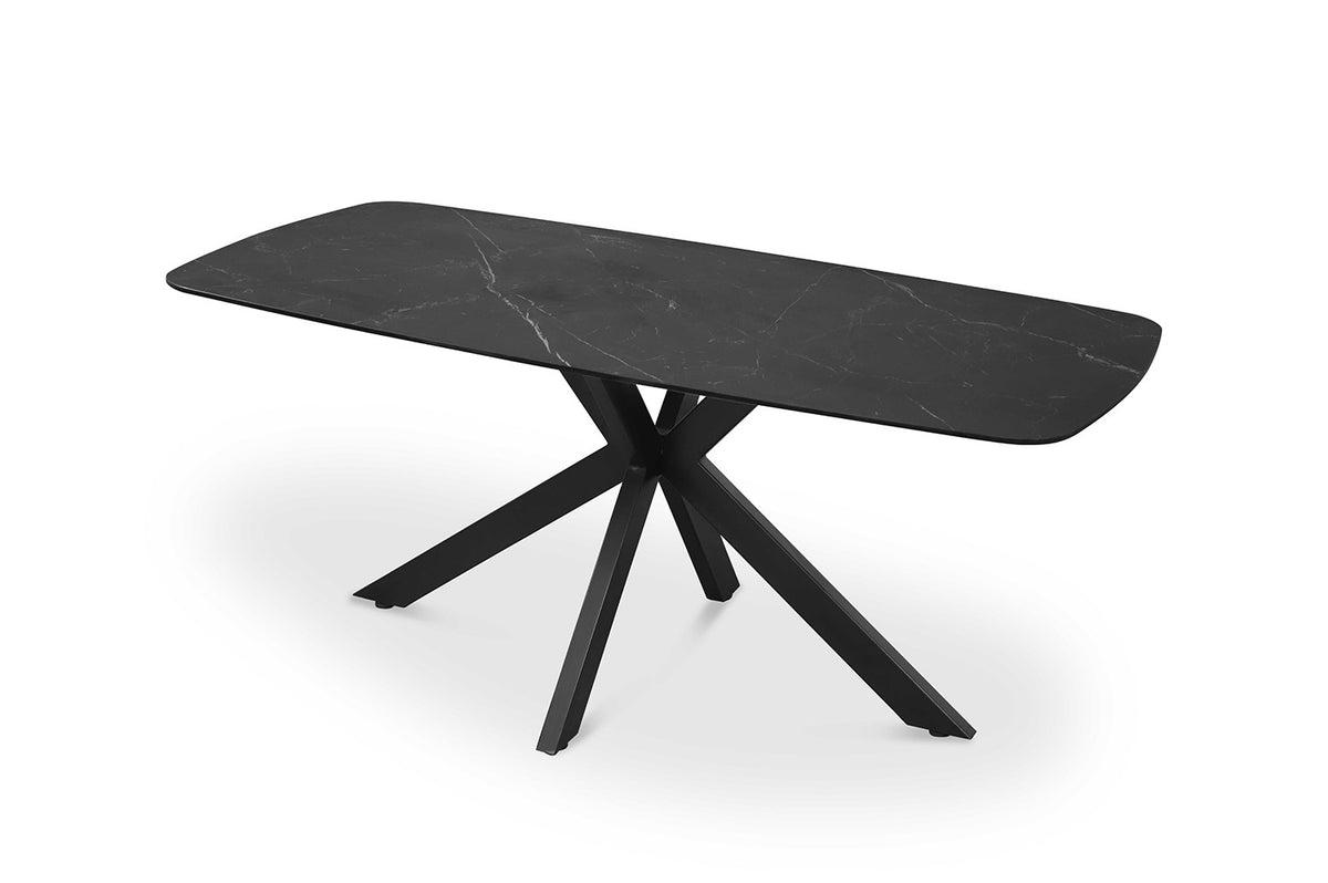 Tafel Apollo 180 cm Deens Ovaal Steen Zwart – breedte 180 cm, diepte 90 cm en hoogte 76 cm – aanzicht 5