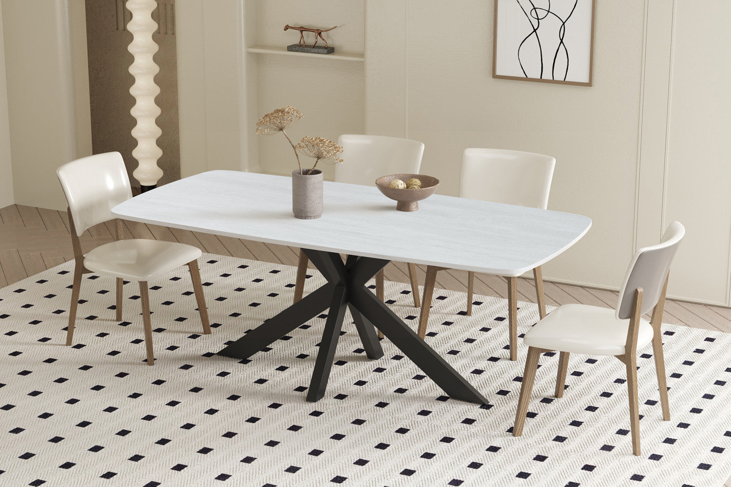 Tafel 'Apollo' 180 cm Deens Ovaal Steen Baroque Grijs – Rousseau 51928-7