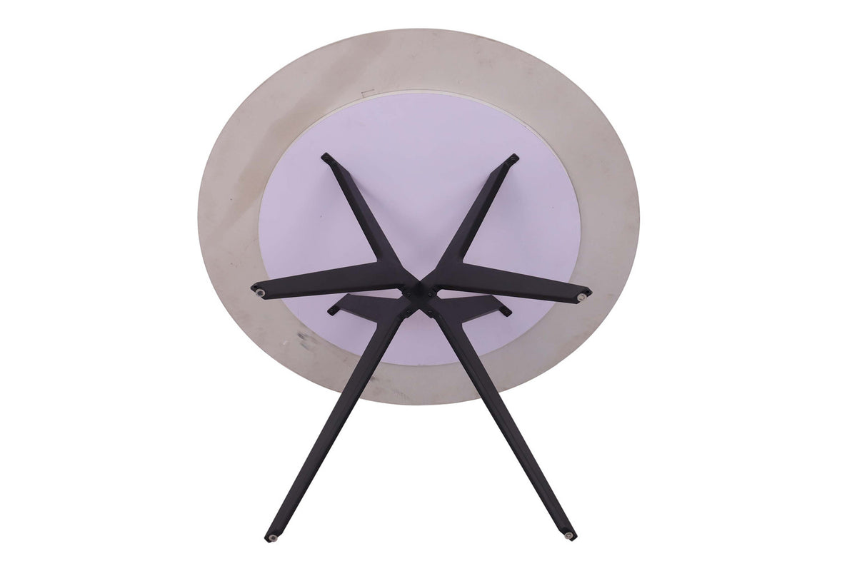 Tafel Apollo 110 cm Rond Glanzend Steen Snow Wit – breedte 110 cm, diepte 110 cm en hoogte 75.5 cm – aanzicht 6