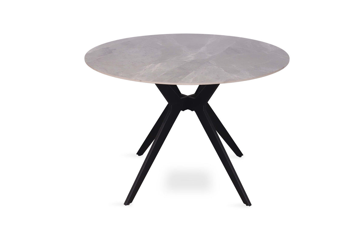 Tafel Apollo 110 cm Rond Glanzend Steen Italian Grijs – breedte 110 cm, diepte 110 cm en hoogte 75.5 cm – aanzicht 4