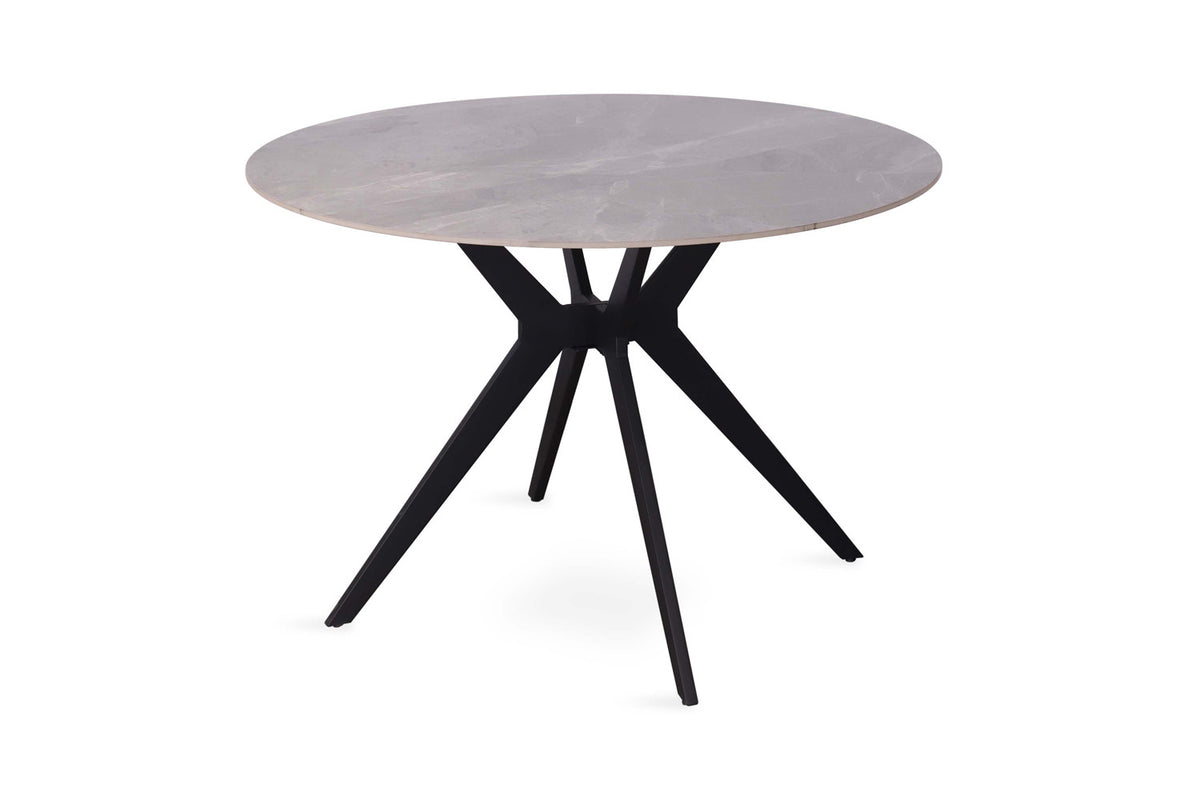 Tafel Apollo 110 cm Rond Glanzend Steen Italian Grijs – breedte 110 cm, diepte 110 cm en hoogte 75.5 cm – aanzicht 5