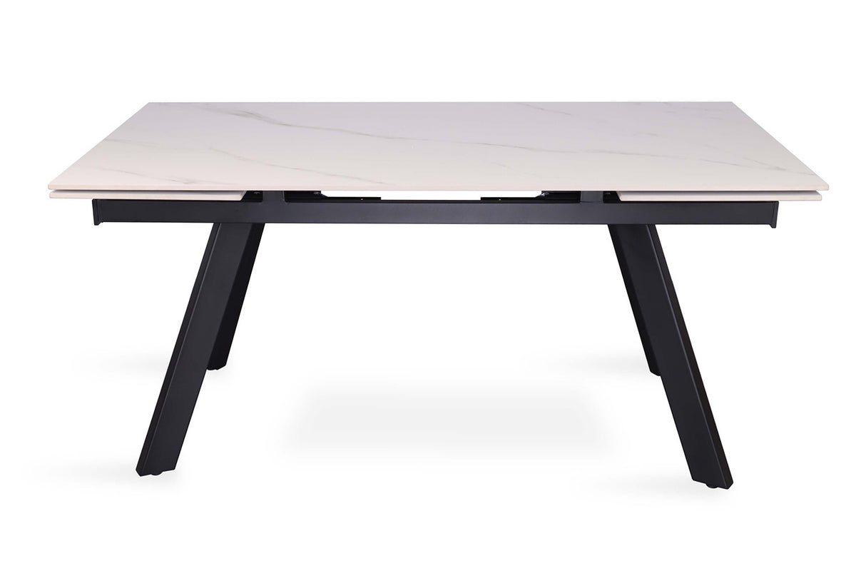 Uitschuifbare tafel Hera 160-240 cm Rechthoekig Steen Wit – breedte 160-240 cm, diepte 90 cm en hoogte 76 cm – aanzicht 4