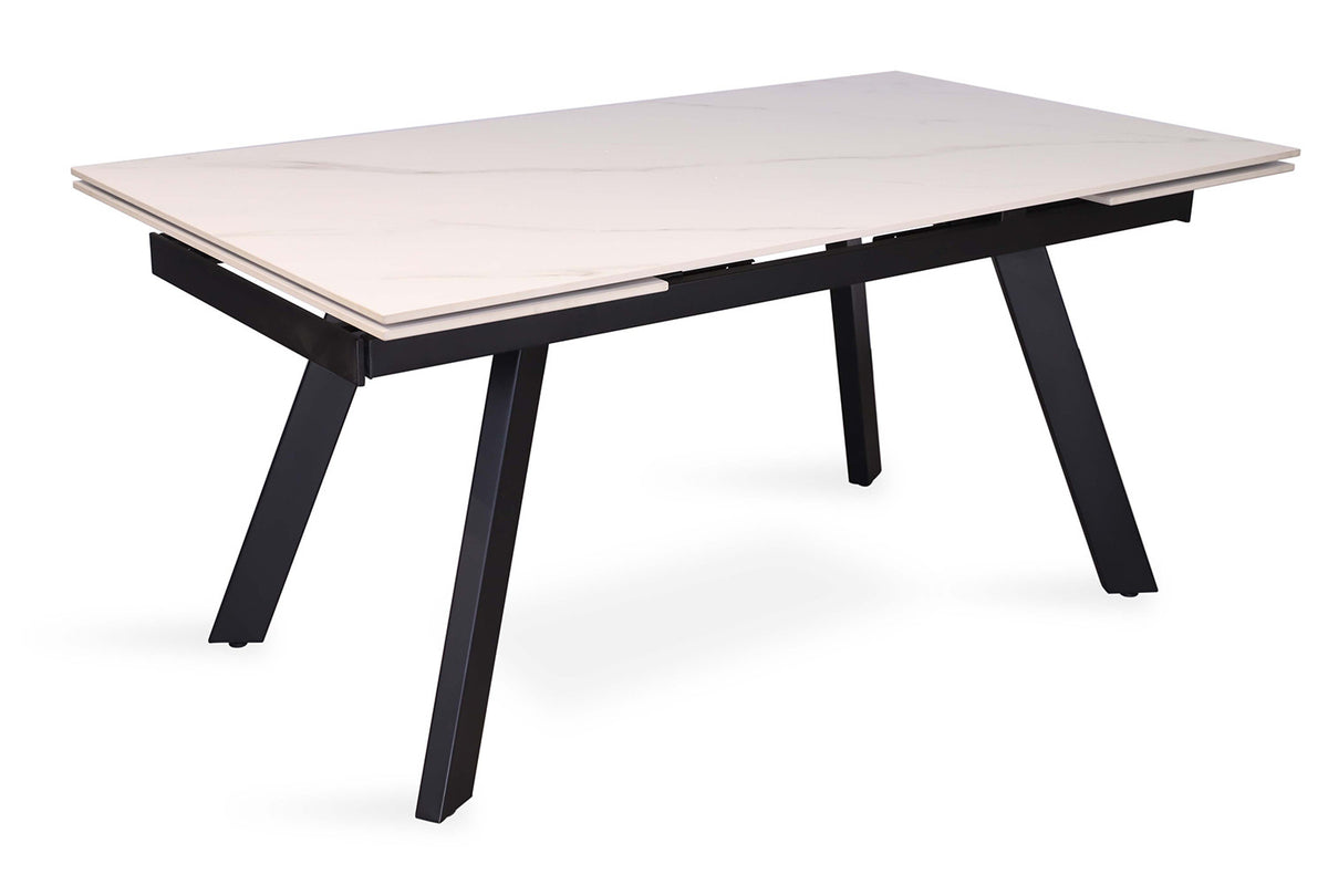 Uitschuifbare tafel Hera 160-240 cm Rechthoekig Steen Wit – breedte 160-240 cm, diepte 90 cm en hoogte 76 cm – aanzicht 5