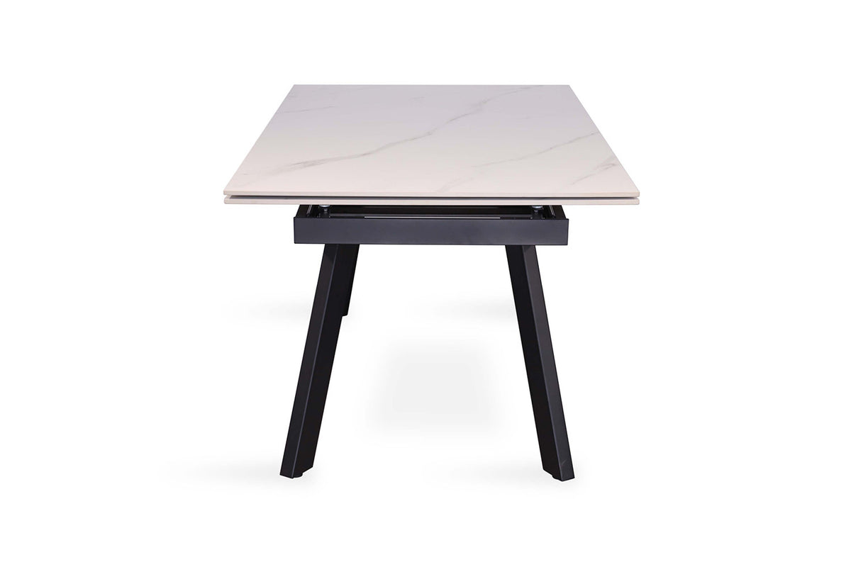 Uitschuifbare tafel Hera 160-240 cm Rechthoekig Steen Wit – breedte 160-240 cm, diepte 90 cm en hoogte 76 cm – aanzicht 6
