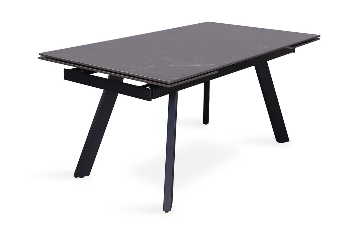 Uitschuifbare tafel Hera 160-240 cm Rechthoekig Steen Zwart – breedte 160-240 cm, diepte 90 cm en hoogte 76 cm – aanzicht 5