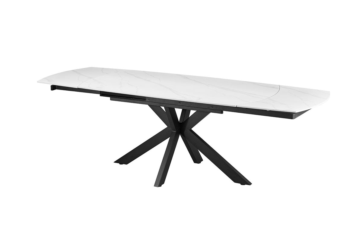 Uitschuifbare tafel Ares 160-240 cm Deens Ovaal Steen Wit – breedte 160-240 cm, diepte 90 cm en hoogte 77-74.5 cm – aanzicht 5