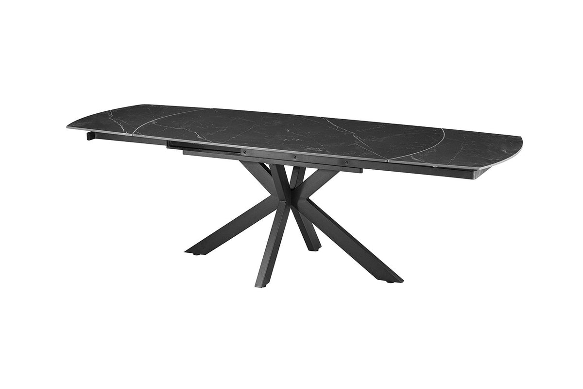 Uitschuifbare tafel Ares 160-240 cm Deens Ovaal Steen Zwart – breedte 160-240 cm, diepte 90 cm en hoogte 77-74.5 cm – aanzicht 5