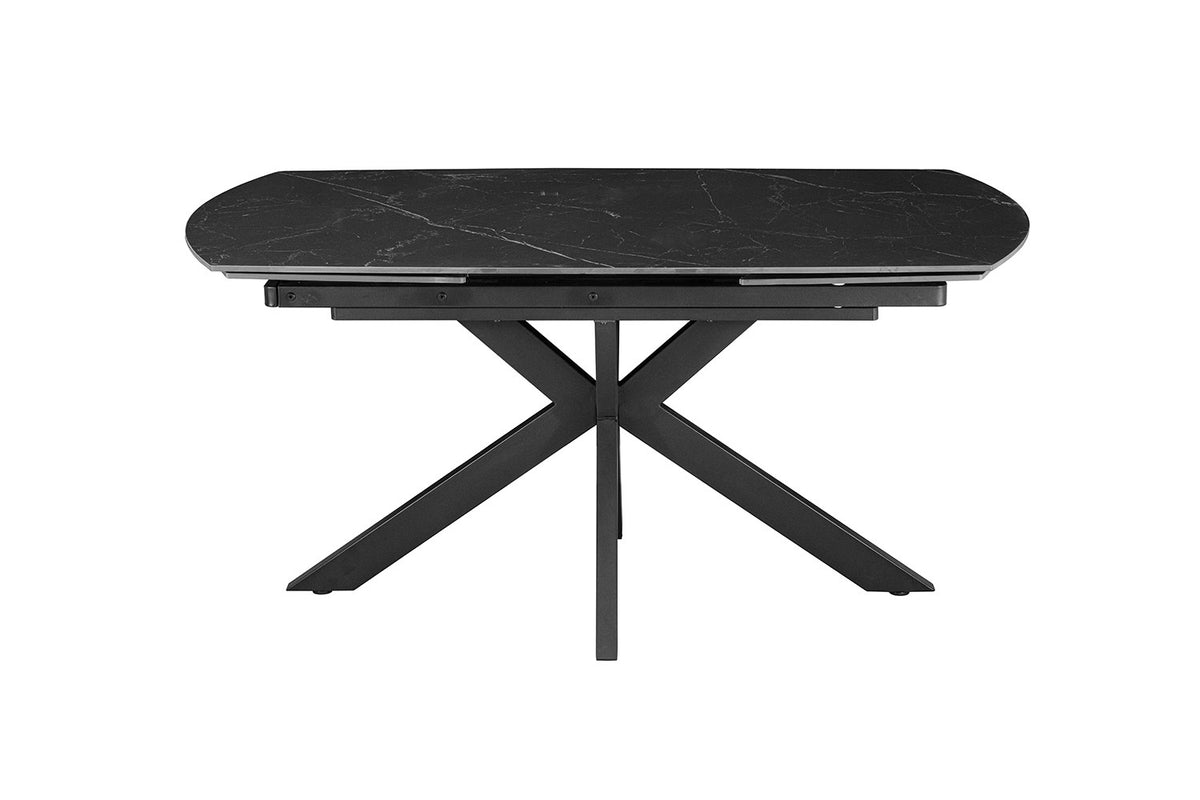 Uitschuifbare tafel Ares 160-240 cm Deens Ovaal Steen Zwart – breedte 160-240 cm, diepte 90 cm en hoogte 77-74.5 cm – aanzicht 6