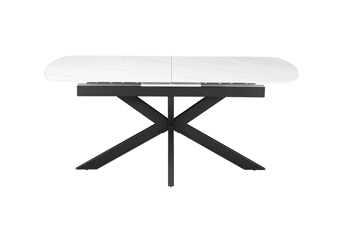 Uitschuifbare tafel Hestia 180-220 cm Deens Ovaal Steen Wit – breedte 180-220 cm, diepte 90 cm en hoogte 76 cm – aanzicht 6