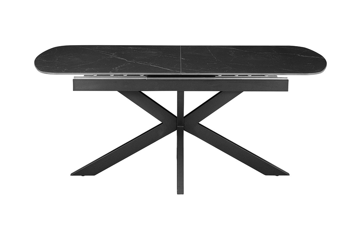 Uitschuifbare tafel Hestia 180-220 cm Deens Ovaal Steen Zwart – breedte 180-220 cm, diepte 90 cm en hoogte 76 cm – aanzicht 6