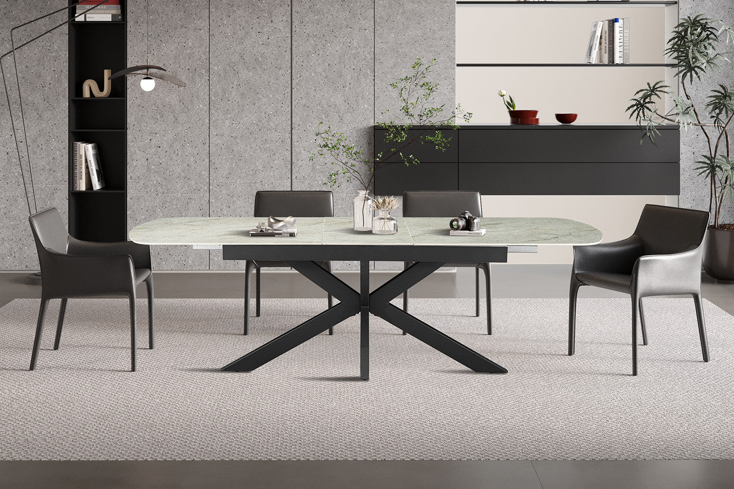 NEW -Uitschuifbare tafel 'Hestia' 180-220 cm Deens Ovaal Glanz. Steen Beige – Rousseau 51945-6
