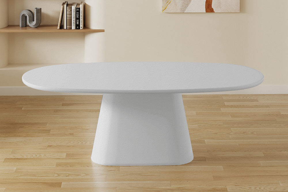Tafel Tavira 220 cm Ovaal Cement Ecru – breedte 220 cm, diepte 100 cm en hoogte 76 cm – aanzicht 3