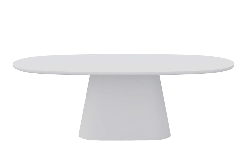 Tafel Tavira 220 cm Ovaal Cement Ecru – breedte 220 cm, diepte 100 cm en hoogte 76 cm – aanzicht 5