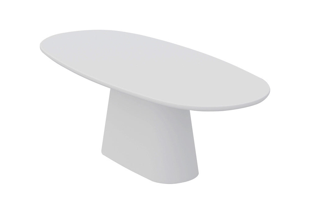 Tafel Tavira 220 cm Ovaal Cement Ecru – breedte 220 cm, diepte 100 cm en hoogte 76 cm – aanzicht 6