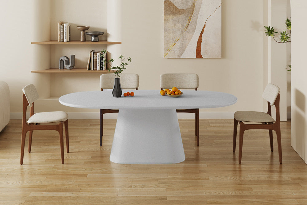 Tafel 'Tavira' 220 cm Ovaal Cement Ecru – Rousseau 52000-3