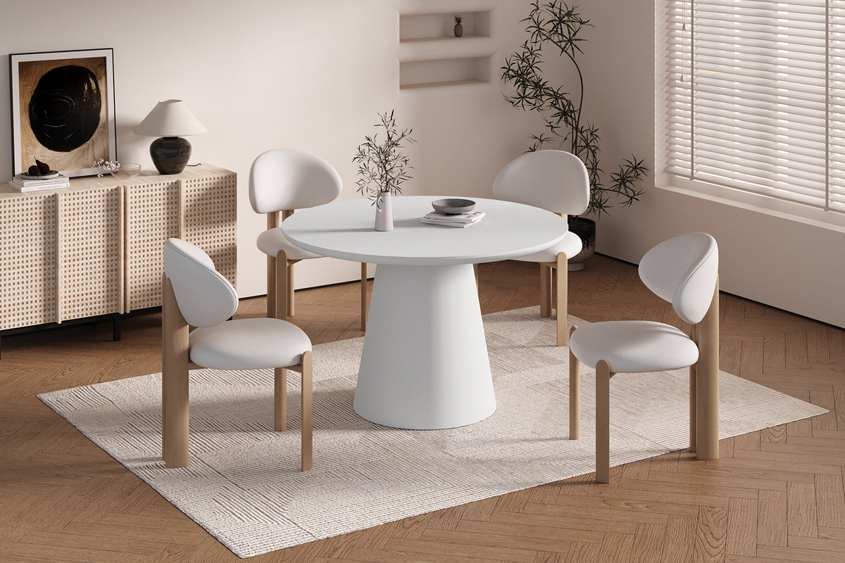Tafel Tavira 120 cm Rond Cement Ecru – diameter 120 cm en hoogte 77 cm – aanzicht 3