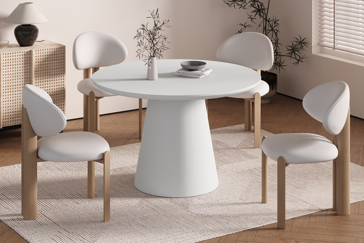 Tafel 'Tavira' 120 cm Rond Cement Ecru – Rousseau 52002-3
