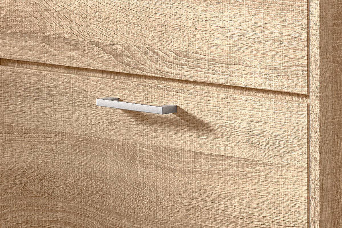 Schoenenkast Carini 3 laden Sonoma – breedte 63 cm, diepte 23 cm en hoogte 120 cm – aanzicht 3