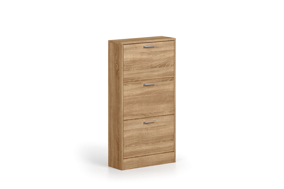 Schoenenkast Carini 3 laden Sonoma – breedte 63 cm, diepte 23 cm en hoogte 120 cm – aanzicht 5