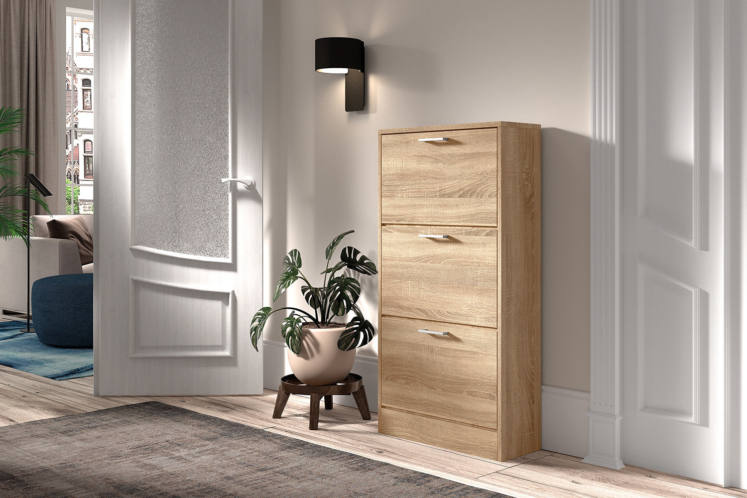 Schoenenkast 'Carini' 3 laden Sonoma – Rousseau 5202-3