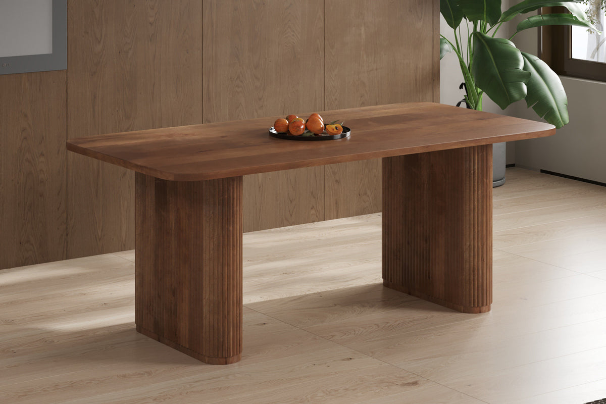 Tafel Jean 200 cm Deens Ovaal Mango hout Lichtbruin – breedte 200 cm, diepte 100 cm en hoogte 77 cm – aanzicht 3