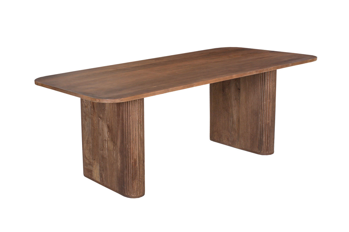 Tafel Jean 200 cm Deens Ovaal Mango hout Lichtbruin – breedte 200 cm, diepte 100 cm en hoogte 77 cm – aanzicht 5