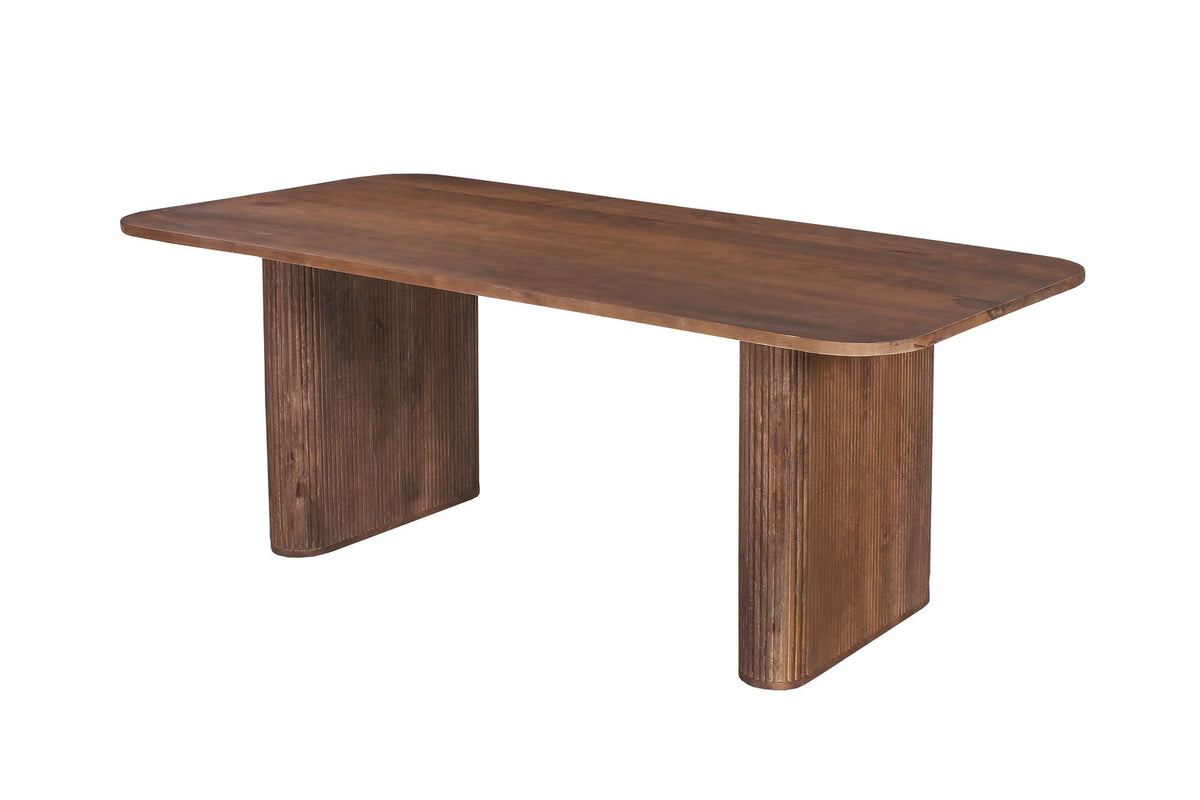 Tafel Jean 200 cm Deens Ovaal Mango hout Lichtbruin – breedte 200 cm, diepte 100 cm en hoogte 77 cm – aanzicht 6