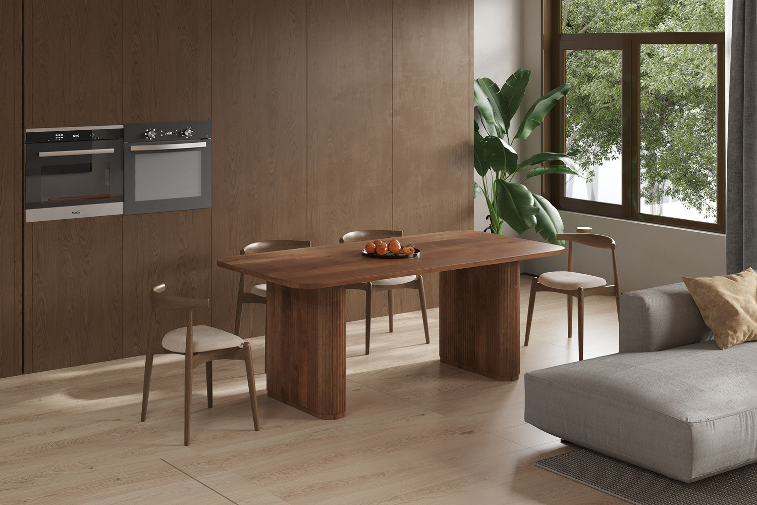 Tafel 'Jean' 200 cm Deens Ovaal Mango hout Lichtbruin – Rousseau 52020-1