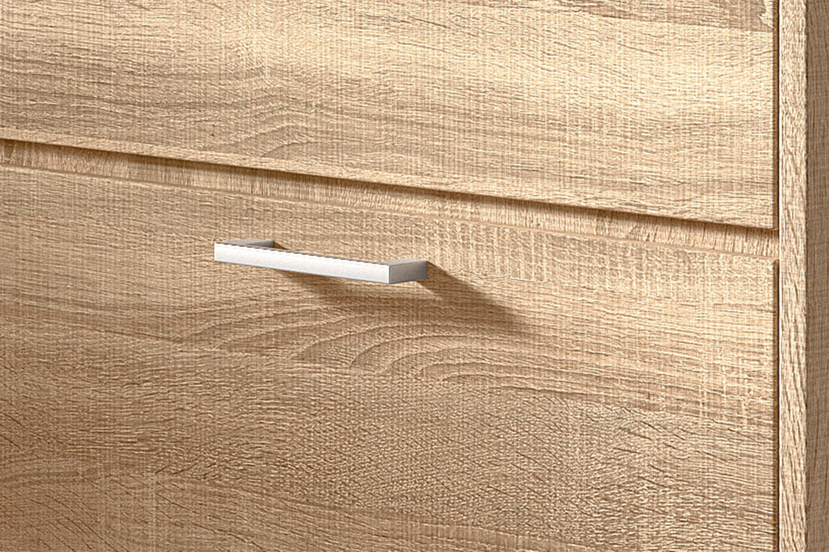 Schoenenkast Carini 4 laden Sonoma – breedte 63 cm, diepte 23 cm en hoogte 155 cm – aanzicht 3