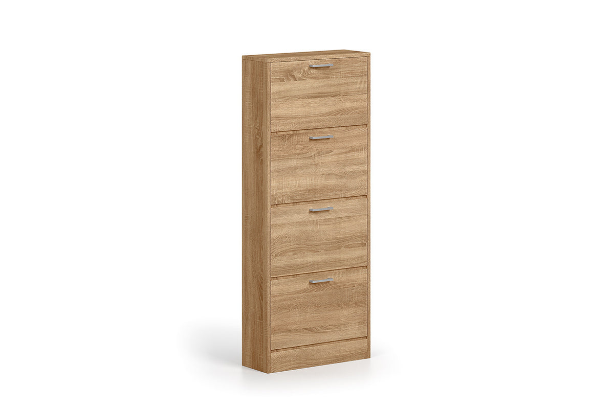 Schoenenkast Carini 4 laden Sonoma – breedte 63 cm, diepte 23 cm en hoogte 155 cm – aanzicht 4
