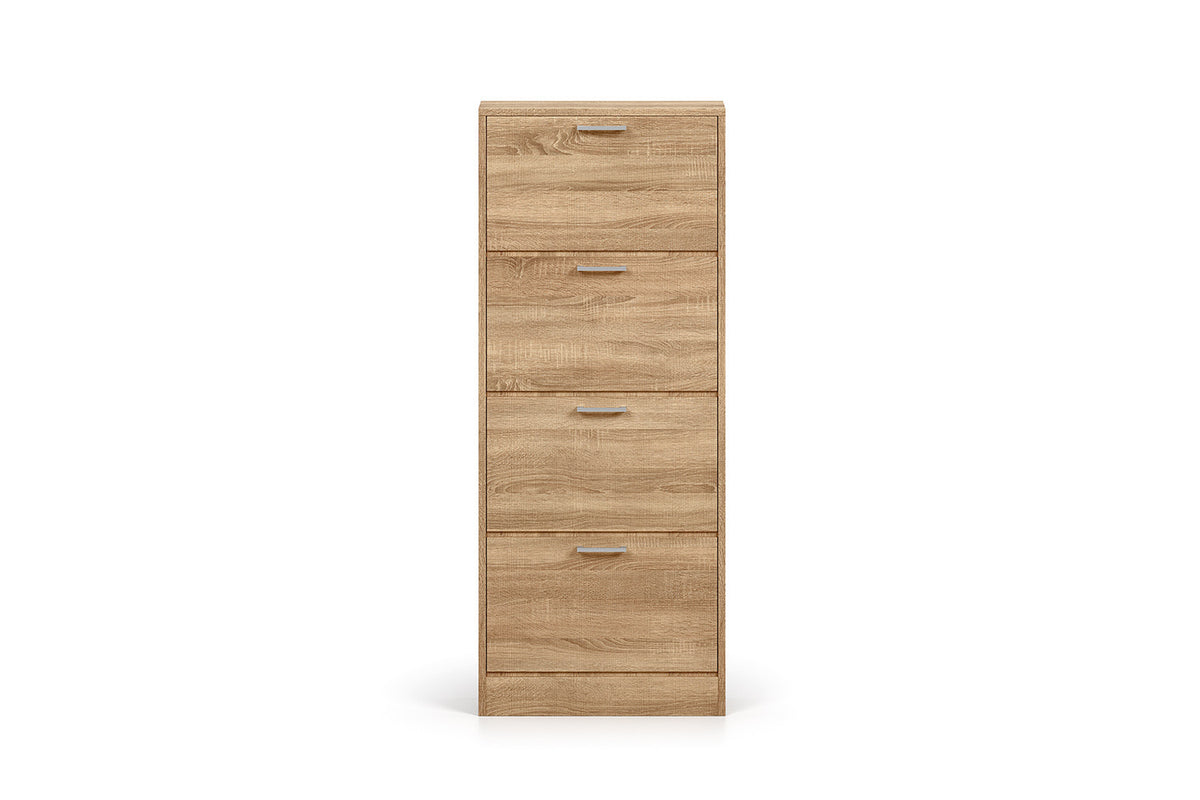 Schoenenkast Carini 4 laden Sonoma – breedte 63 cm, diepte 23 cm en hoogte 155 cm – aanzicht 5