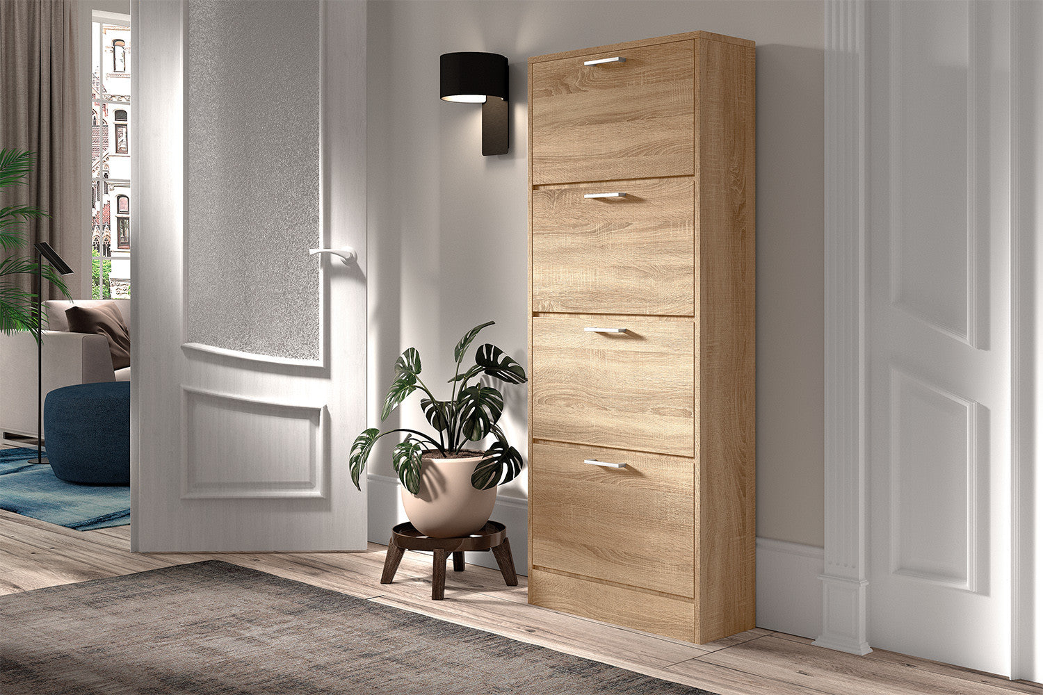 Schoenenkast 'Carini' 4 laden Sonoma – Rousseau 5203-3