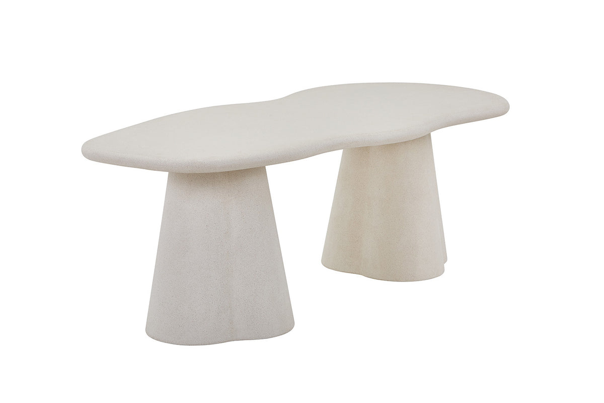 Tafel Faro 220 cm Organisch Cement – breedte 219.5 cm, diepte 99.5 cm en hoogte 76 cm – aanzicht 5