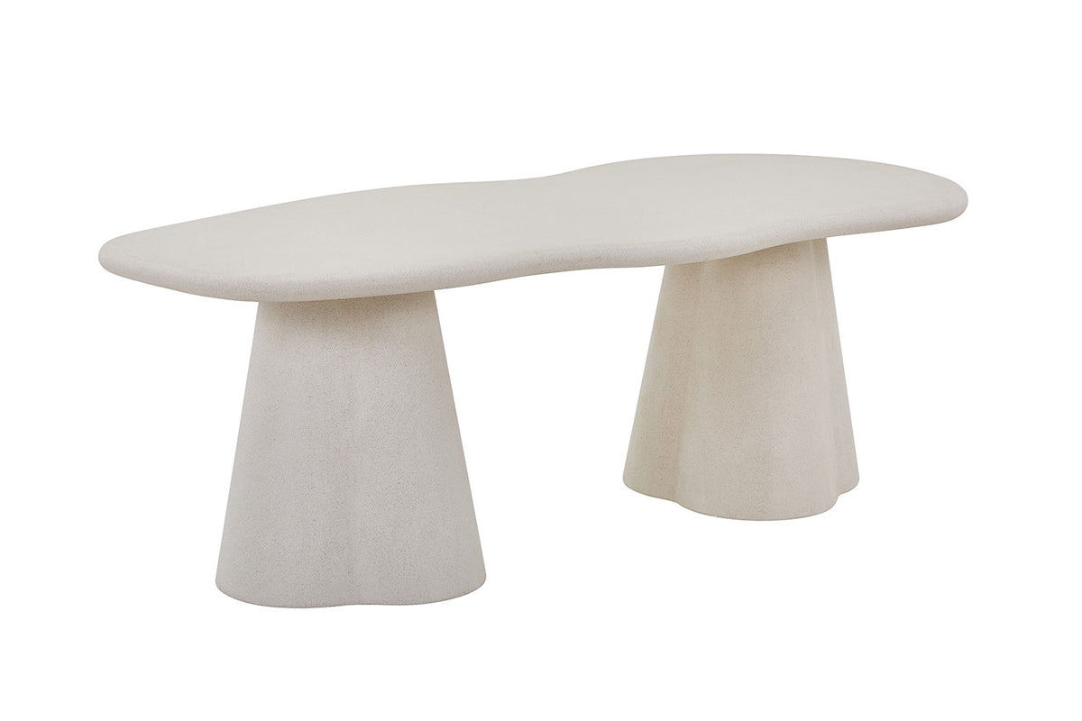 Tafel Faro 220 cm Organisch Cement – breedte 219.5 cm, diepte 99.5 cm en hoogte 76 cm – aanzicht 6