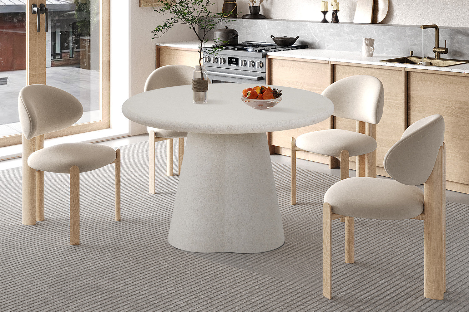 Tafel 'Faro' 120 cm Rond Cement - afbeelding 2