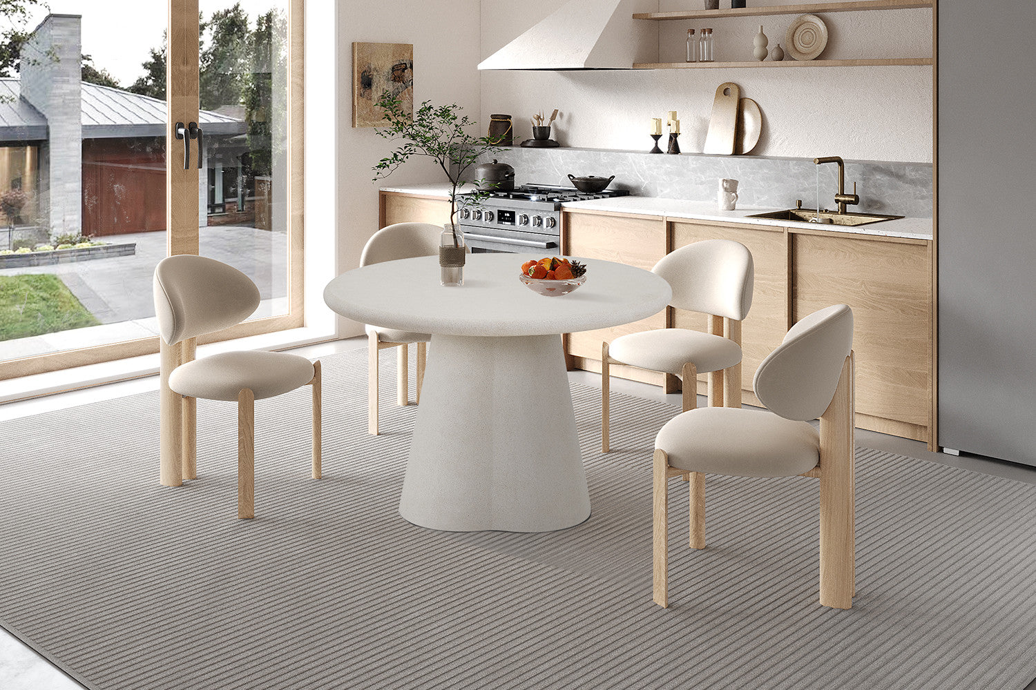 Tafel 'Faro' 120 cm Rond Cement – Rousseau 52120-1