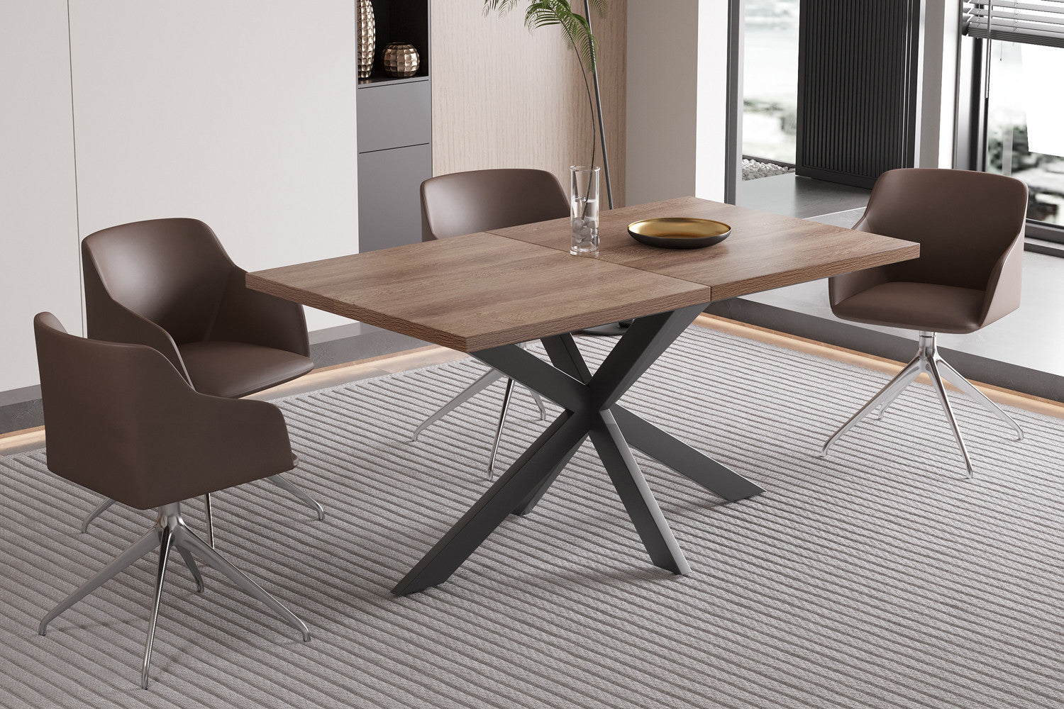 Uitschuifbare tafel 'Kos' 160-200 cm Donkerbruin – Rousseau 52160-3