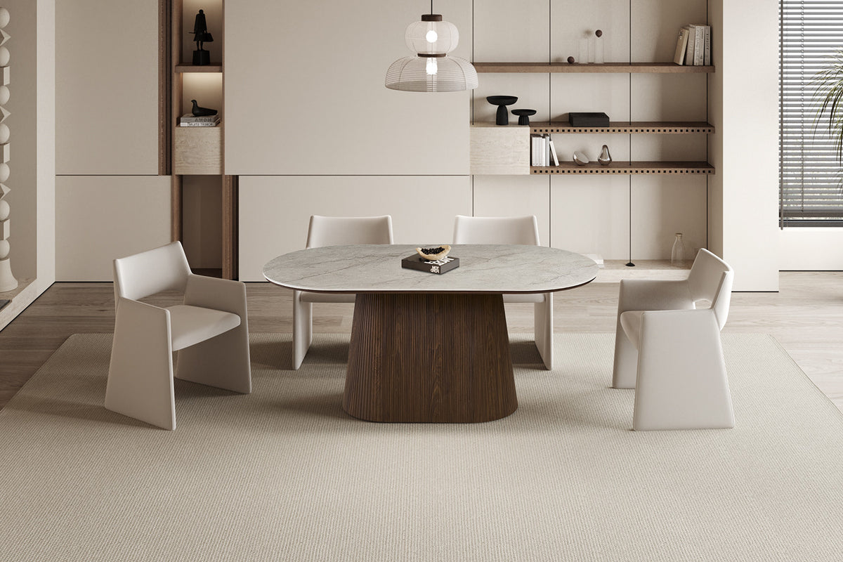 Tafel Vigo 180 cm Ovaal Decor Donkere Eik Beige – breedte 180 cm, diepte 90 cm en hoogte 75 cm – aanzicht 2