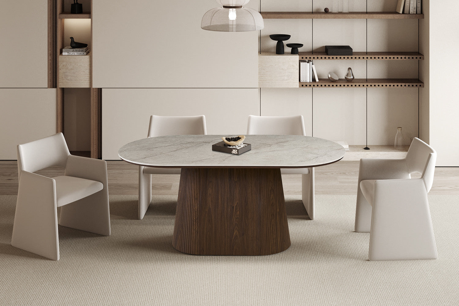 NEW - Tafel 'Vigo' 180 cm Ovaal Decor Donkere Eik Shakespear Beige – Rousseau 52180-6