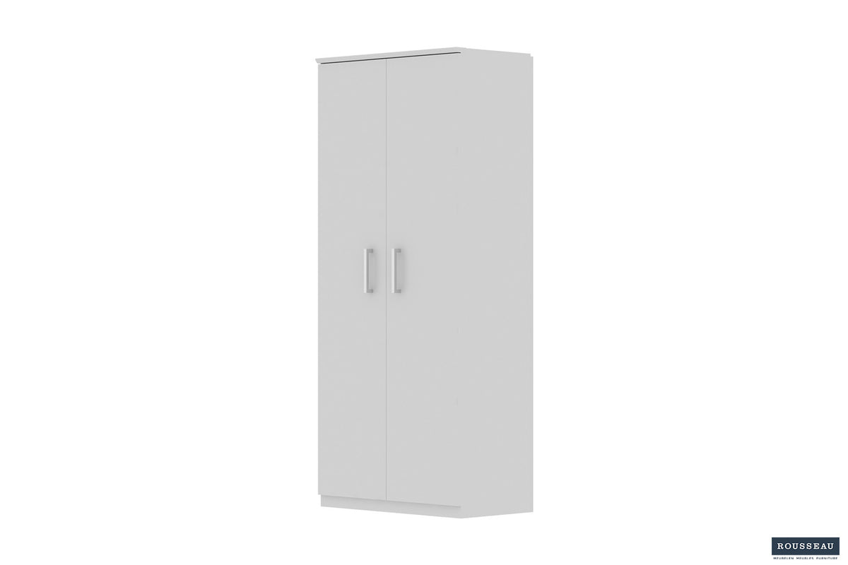 Schoenenkast Mike 2 deuren Wit – breedte 80 cm, diepte 37 cm en hoogte 183 cm – aanzicht 3