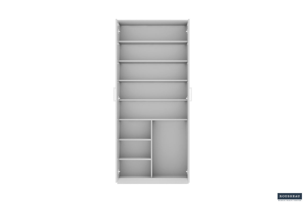 Schoenenkast Mike 2 deuren Wit – breedte 80 cm, diepte 37 cm en hoogte 183 cm – aanzicht 5