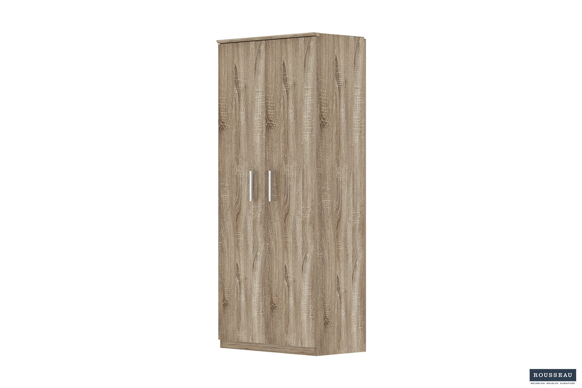Schoenenkast Mike 2 deuren Sonoma – breedte 80 cm, diepte 37 cm en hoogte 183 cm – aanzicht 3